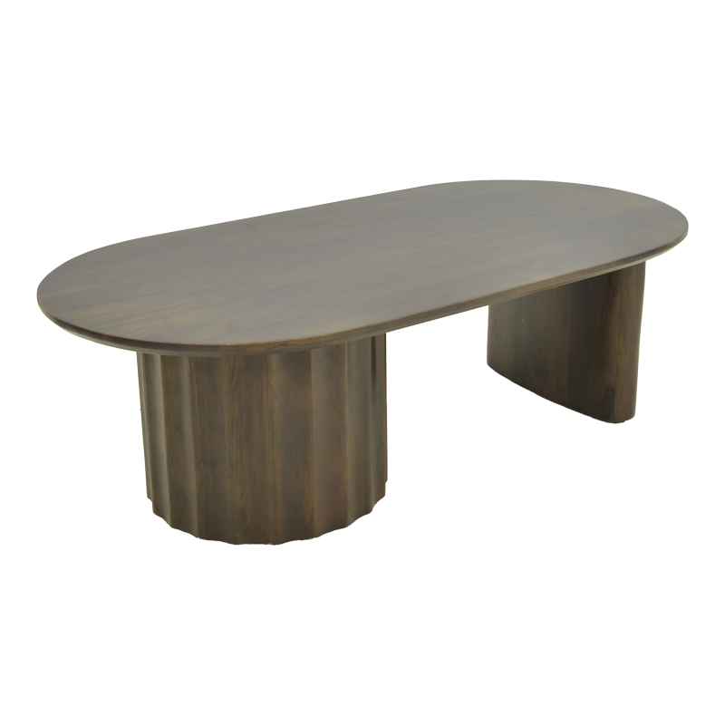 Τραπέζι σαλονιού Flute pakoworld wenge μασίφ ξύλο μάνγκο 130x65x40εκ
