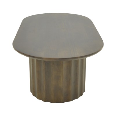 Τραπέζι σαλονιού Flute pakoworld wenge μασίφ ξύλο μάνγκο 130x65x40εκ