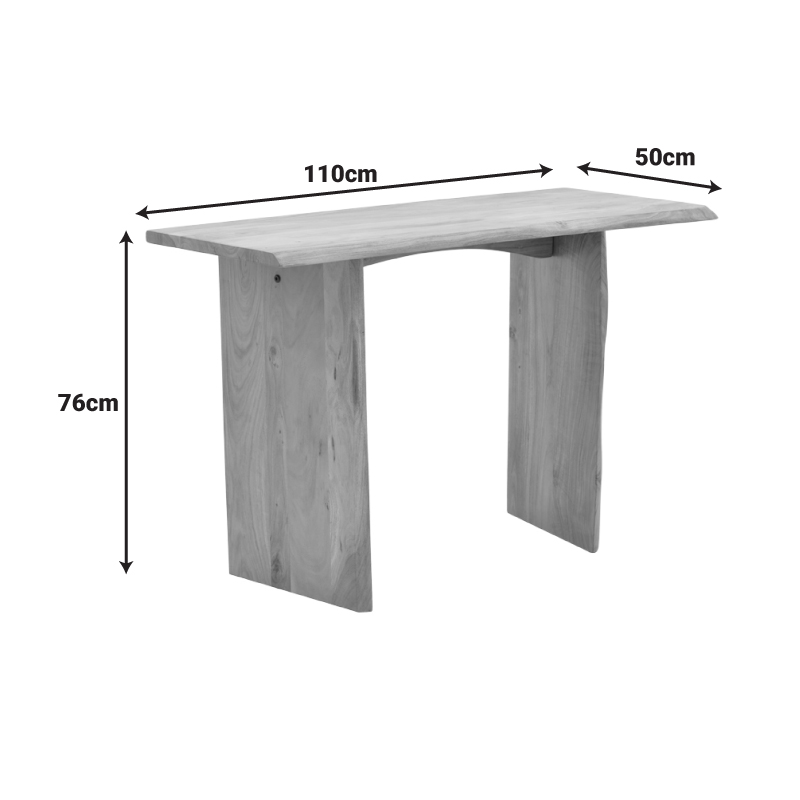 Κονσόλα Mende pakoworld μασίφ ξύλο ακακίας σε φυσική απόχρωση 110x50x76εκ