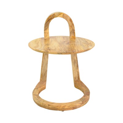 Βοηθητικό τραπέζι Kallos pakoworld μασίφ ξύλο μάνγκο σε φυσική απόχρωση 45x45x60εκ