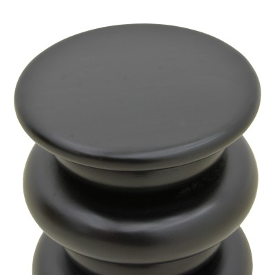 Βοηθητικό τραπέζι Circena pakoworld μασίφ μάνγκο ξύλο μαύρο Φ40x45εκ