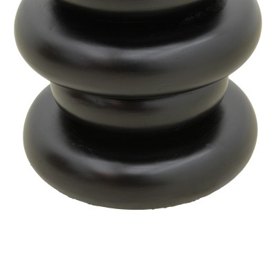 Βοηθητικό τραπέζι Circena pakoworld μασίφ μάνγκο ξύλο μαύρο Φ40x45εκ