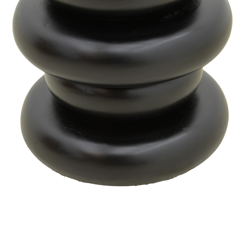 Βοηθητικό τραπέζι Circena pakoworld μασίφ μάνγκο ξύλο μαύρο Φ40x45εκ