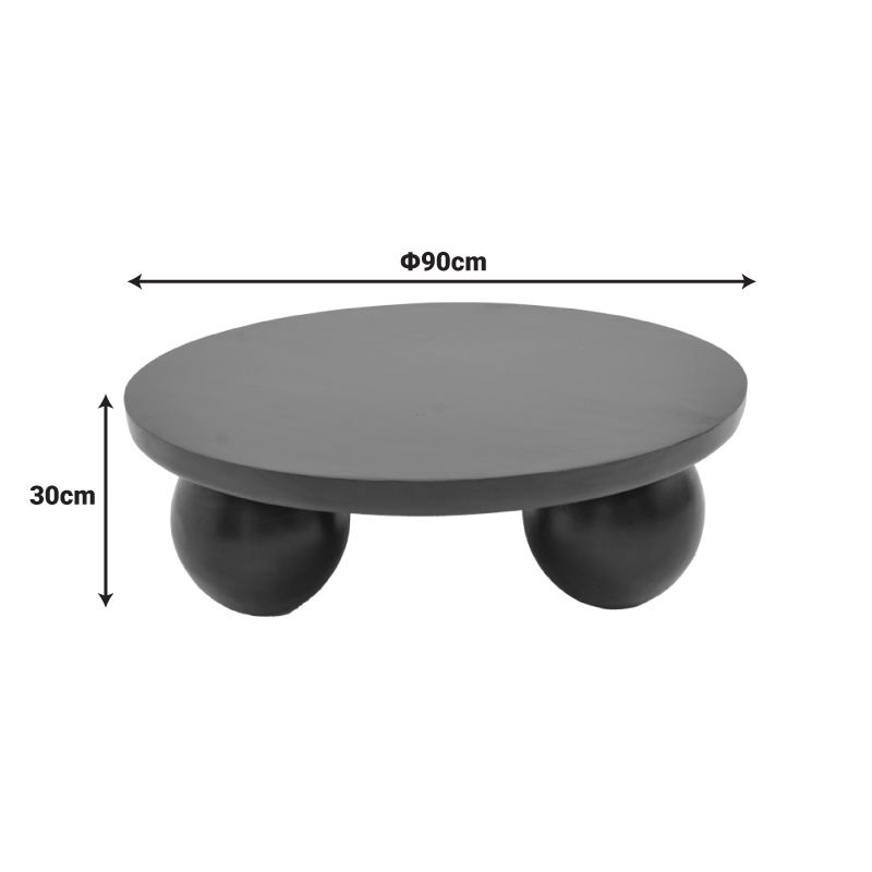 Τραπέζι σαλονιού Fedena pakoworld μασίφ μάνγκο ξύλο καρυδί Φ90x30εκ