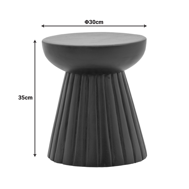 Βοηθητικό τραπέζι Nemira pakoworld μασίφ μάνγκο ξύλο λευκό Φ30x35εκ