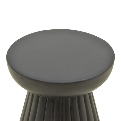 Βοηθητικό τραπέζι Nemira pakoworld μασίφ μάνγκο ξύλο μαύρο Φ30x35εκ