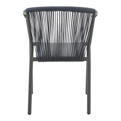 Πολυθρόνα στοιβαζόμενη Convince pakoworld γκρι αλουμίνιο-pe rattan ανθρακί-textilene σε γκρι απόχρωση 56x63x82εκ