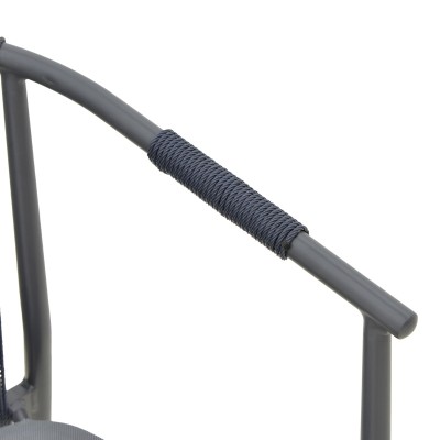 Πολυθρόνα στοιβαζόμενη Convince pakoworld γκρι αλουμίνιο-pe rattan ανθρακί-textilene σε γκρι απόχρωση 56x63x82εκ