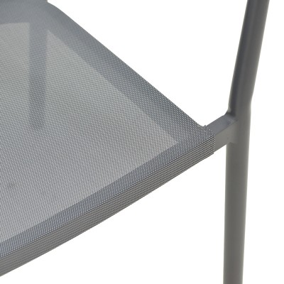 Πολυθρόνα στοιβαζόμενη Convince pakoworld γκρι αλουμίνιο-pe rattan ανθρακί-textilene σε γκρι απόχρωση 56x63x82εκ