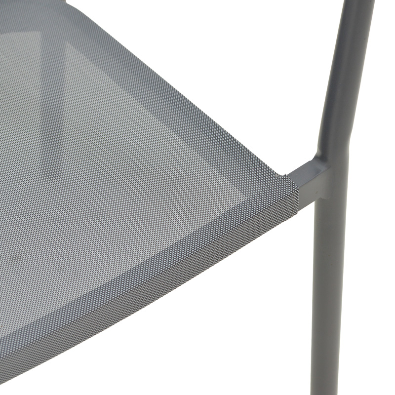 Πολυθρόνα στοιβαζόμενη Convince pakoworld γκρι αλουμίνιο-pe rattan ανθρακί-textilene σε γκρι απόχρωση 56x63x82εκ