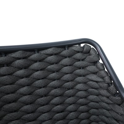 Πολυθρόνα Ortegia pakoworld αλουμινίου με ανθρακί σκελετό και σχοινί 57x62x82εκ