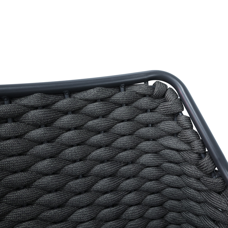 Πολυθρόνα Ortegia pakoworld αλουμινίου με ανθρακί σκελετό και σχοινί 57x62x82εκ