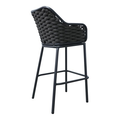 Σκαμπό μπαρ Zuki pakoworld αλουμίνιο με γκρι σκελετό και μαξιλάρι 55x54x109εκ