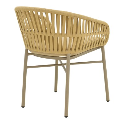 Πολυθρόνα Frama pakoworld αλουμίνιο-pe σχοινί σε καφε απόχρωση και μαξιλάρι 57x60x78εκ