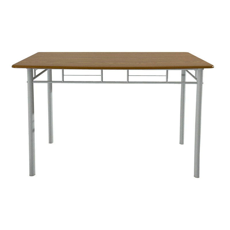 Τραπεζαρία Reforia pakoworld σετ 5τμχ mdf σε φυσική απόχρωση με λευκά μεταλλικά πόδια 110x60x74εκ