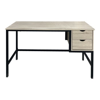 Γραφείο εργασίας Ramen pakoworld σε sonoma απόχρωση με μαύρα μεταλλικά πόδια 120x48x76εκ