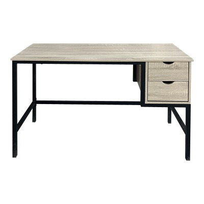 Γραφείο εργασίας Ramen pakoworld σε sonoma απόχρωση με μαύρα μεταλλικά πόδια 120x48x76εκ