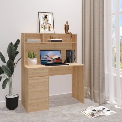 Γραφείο εργασίας Secreta pakoworld με ράφι σε oak απόχρωση 110x50x135εκ