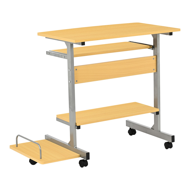 Γραφείο υπολογιστή Veronce pakoworld σε φυσική απόχρωση με μεταλλικό σκελετό 89x47x71εκ