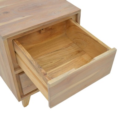 Κομοδίνο Emira pakoworld μασίφ ακακίας σε φυσική απόχρωση 40x40x54εκ