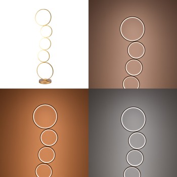 Φωτιστικό δαπέδου Chemal pakoworld led μέταλλο σε χρυσή απόχρωση Φ30x130εκ