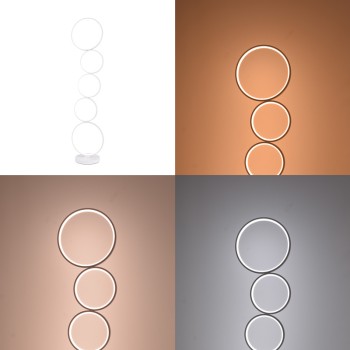 Φωτιστικό δαπέδου Chemal pakoworld led μέταλλο σε λευκή απόχρωση Φ30x130εκ