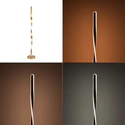 Φωτιστικό δαπέδου Pelepho pakoworld led μέταλλο σε χρυσή απόχρωση Φ20x130εκ