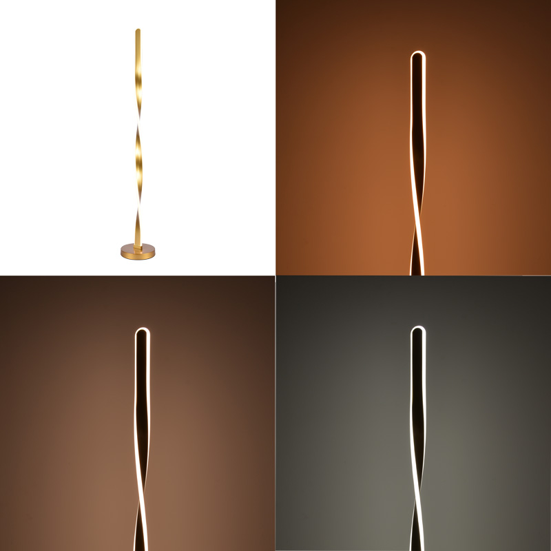 Φωτιστικό δαπέδου Pelepho pakoworld led μέταλλο σε χρυσή απόχρωση Φ20x130εκ