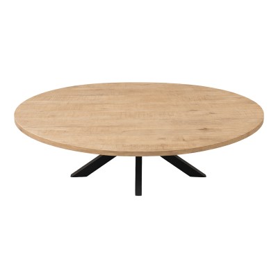 Τραπεζι Jenma pakoworld μασίφ mango ξύλο σε φυσική απόχρωση-πόδι μαύρο μέταλλο 200x100x76εκ