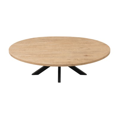 Τραπεζι Jenma pakoworld μασίφ mango ξύλο σε φυσική απόχρωση-πόδι μαύρο μέταλλο 180x90x76εκ