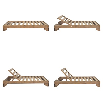 Ξαπλώστρα Fendy pakoworld ξύλο ελάτου σε καρυδί απόχρωση 71.5x200x24εκ