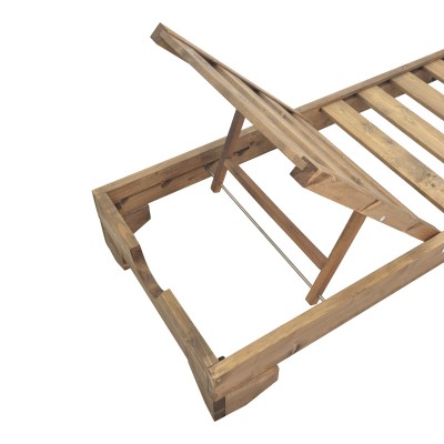 Ξαπλώστρα Fendy pakoworld ξύλο ελάτου σε καρυδί απόχρωση 71.5x200x24εκ