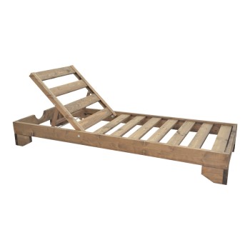 Ξαπλώστρα Fendy pakoworld ξύλο ελάτου σε καρυδί απόχρωση 71.5x200x24εκ