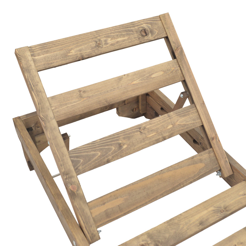 Ξαπλώστρα Fendy pakoworld ξύλο ελάτου σε καρυδί απόχρωση 71.5x200x24εκ