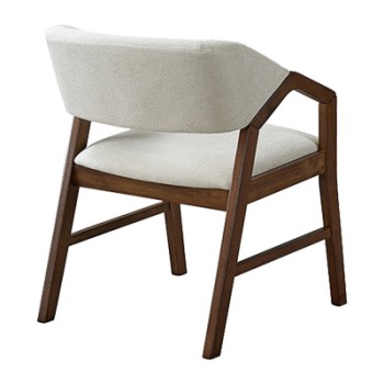 Πολυθρόνα Livia pakoworld rubberwood σε καρυδί-εκρού απόχρωση 47.5x54.5x78εκ | 2 τμχ