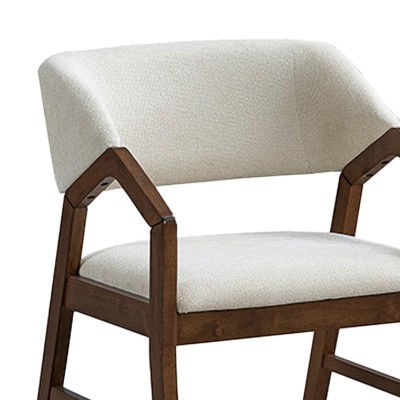 Πολυθρόνα Livia pakoworld rubberwood σε καρυδί-εκρού απόχρωση 47.5x54.5x78εκ | 2 τμχ