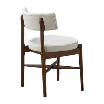 Καρέκλα Raudi pakoworld rubberwood σε καρυδί-εκρού απόχρωση 45.5x45.5x81εκ | 2 τμχ