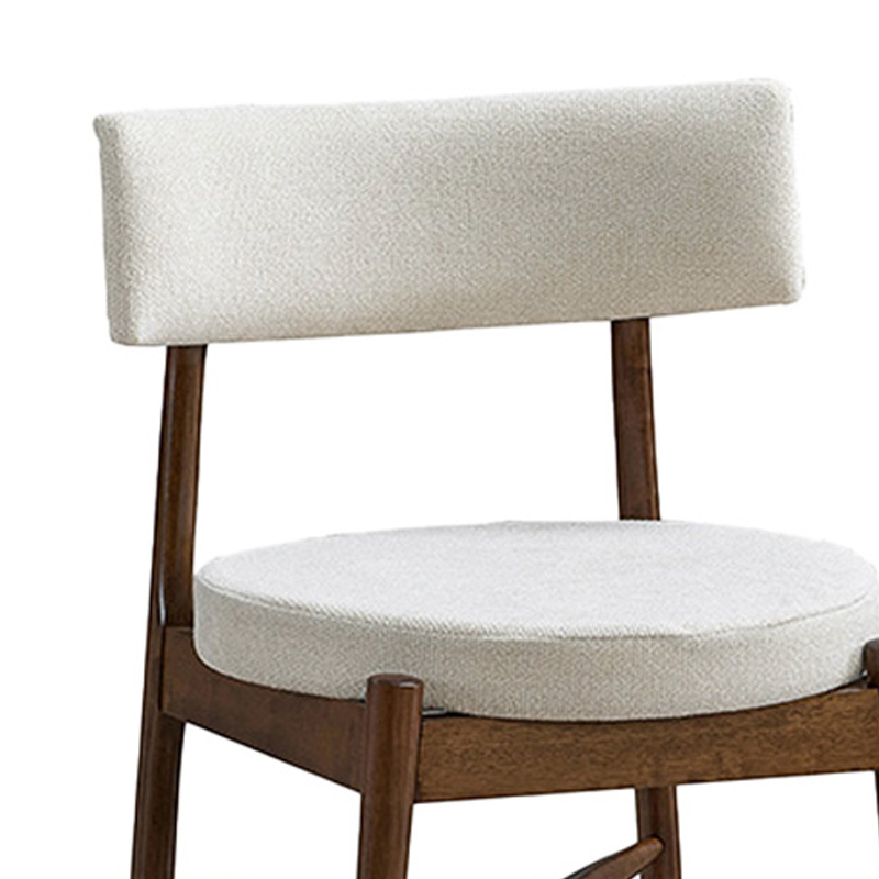 Καρέκλα Raudi pakoworld rubberwood σε καρυδί-εκρού απόχρωση 45.5x45.5x81εκ | 2 τμχ