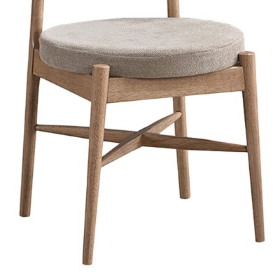 Καρέκλα Raudi pakoworld rubberwood σε φυσική-μπεζ απόχρωση 45.5x45.5x81εκ | 2 τμχ