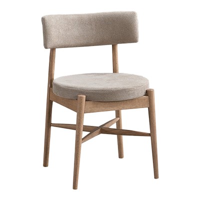 Καρέκλα Raudi pakoworld rubberwood σε φυσική-μπεζ απόχρωση 45.5x45.5x81εκ | 2 τμχ