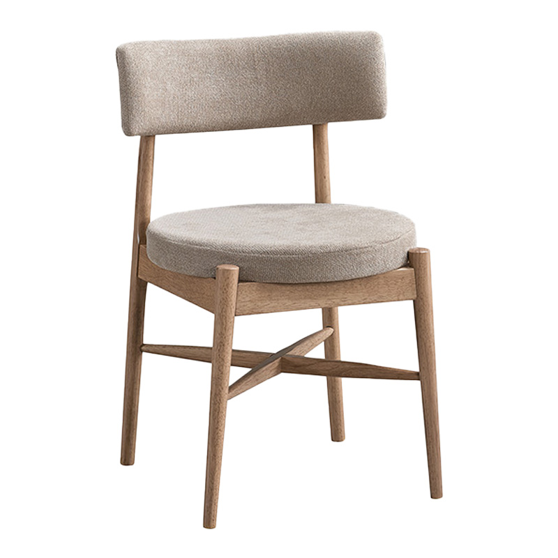 Καρέκλα Raudi pakoworld rubberwood σε φυσική-μπεζ απόχρωση 45.5x45.5x81εκ | 2 τμχ