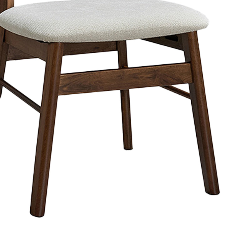 Καρέκλα Cairo pakoworld rubberwood σε καρυδί-εκρού απόχρωση 47x47x76εκ | 2 τμχ