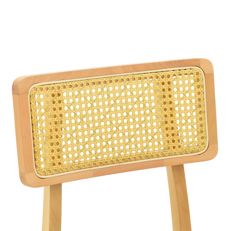 Καρέκλα Renna pakoworld ξύλο οξιάς σε φυσική απόχρωση με μαύρο pu μαξιλάρι 48x52x79εκ | 2 τμχ