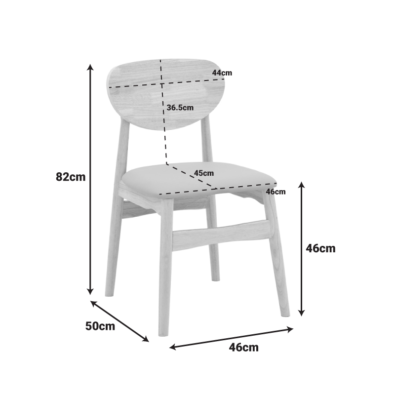 Καρέκλα Cardith pakoworld rubberwood-plywood σε φυσική απόχρωση-pu μπεζ 48x51x78εκ