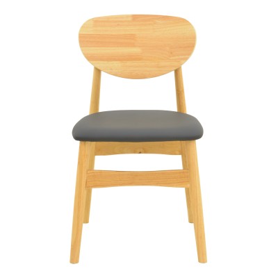 Καρέκλα Cardith pakoworld rubberwood-plywood σε φυσική απόχρωση-pu μαύρο 48x51x78εκ