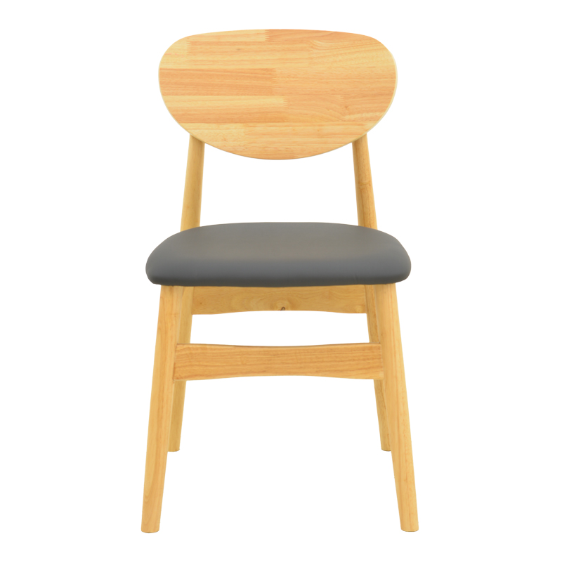 Καρέκλα Cardith pakoworld rubberwood-plywood σε φυσική απόχρωση-pu μαύρο 48x51x78εκ