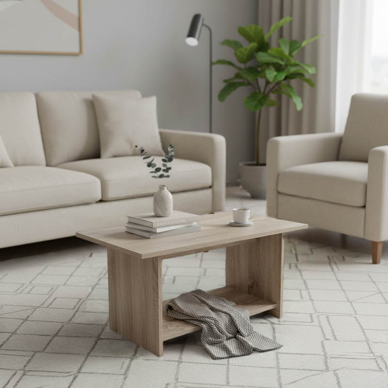 Τραπέζι σαλονιού Votalo pakoworld σε sonoma απόχρωση 80x40x42εκ