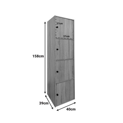 Ντουλάπι-στήλη Gabino pakoworld σε sonoma απόχρωση 40x39x158εκ