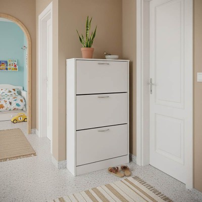 Παπουτσοθήκη Savaz pakoworld σε λευκή απόχρωση 60x24x114εκ