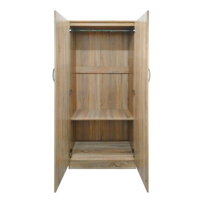 Ντουλάπα δίφυλλη Athos pakoworld σε Sonoma απόχρωση 80x42x180εκ